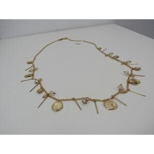 NWT Vera Bradley Petals Cluster Gold Tone Clear Rhinestone Necklace NEW